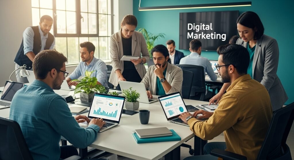 digital marketing teamwork office