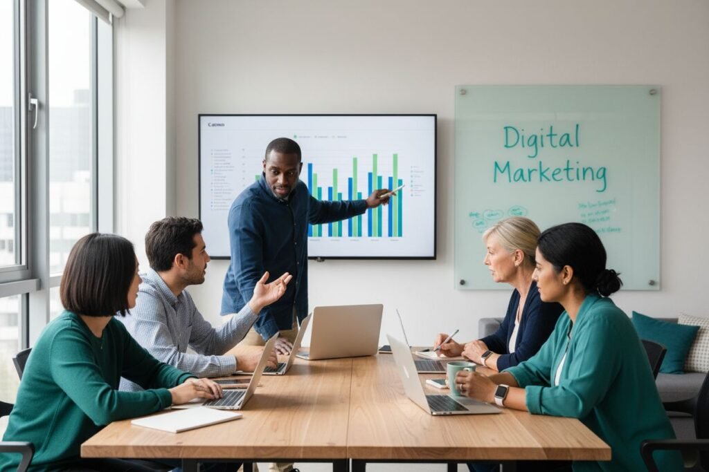 digital marketing teamwork office