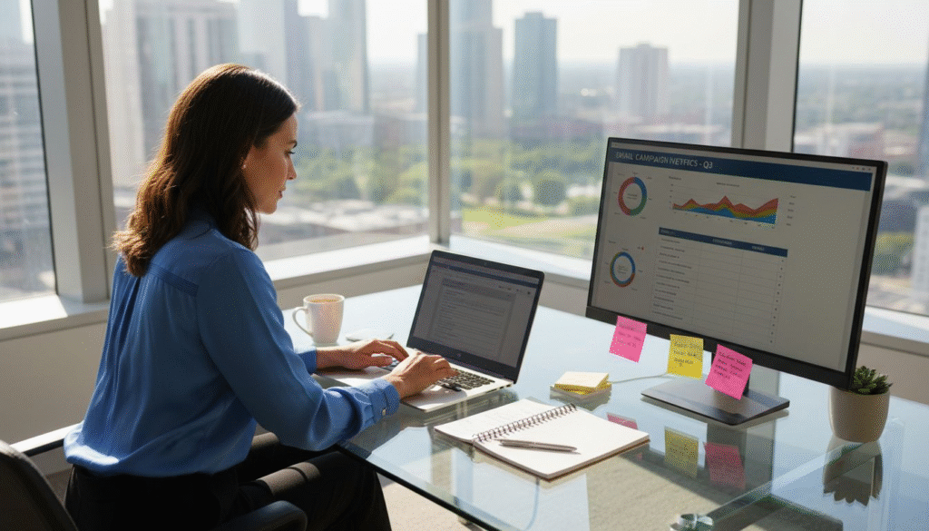 Marketer planning email automation campaigns