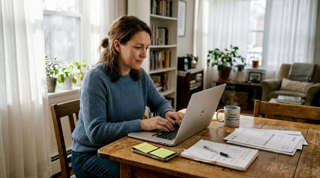 Small business owner updates email automation