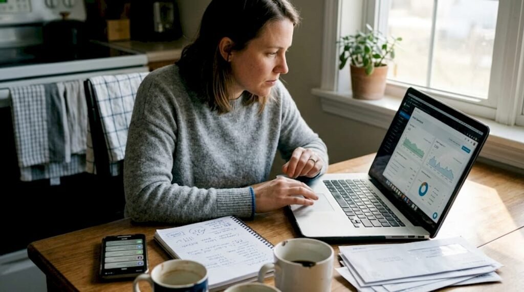 Small business owner using marketing automation